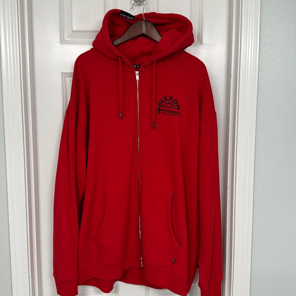 Dixxon Red Zip Up Hoodie
